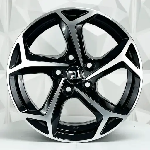 [152200] RIN 15X6 5-100 R1 SPORT SW178 BLACK MACHINE FACE ET38 CB73.1